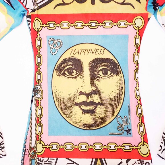 Petit Pois Viviana G Womens Printed Nylon Mesh Happiness Journey Long Sleeve Top - Picture 4 of 10